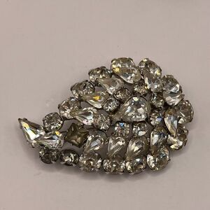 Kramer of New York Silver tone and Rhinestone brooch